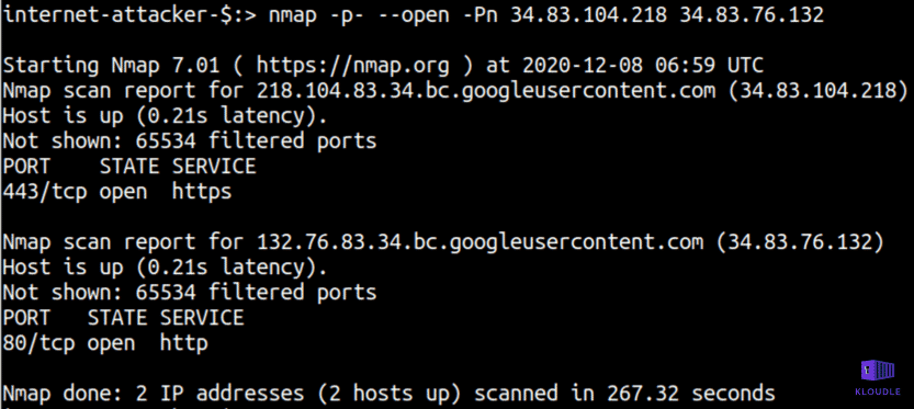 k8s cluster nmap