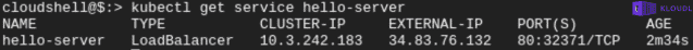 gcloud kubectl get service ext ip