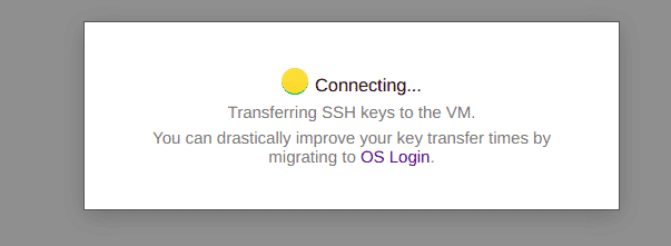 GCP vm ssh Open in browser window