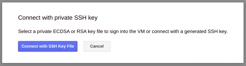 GCP vm private ssh key