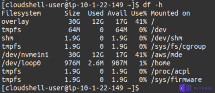 disk usage