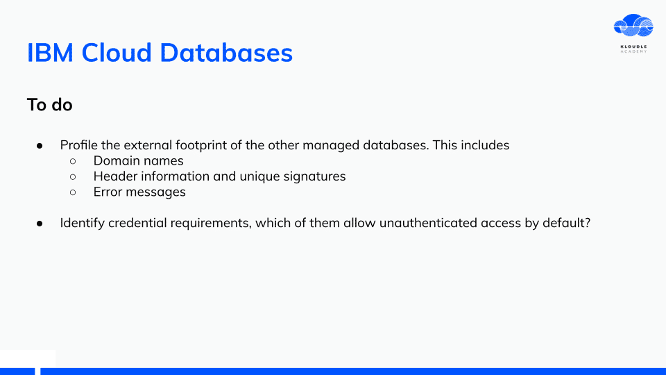 IBM Cloud Databases todo