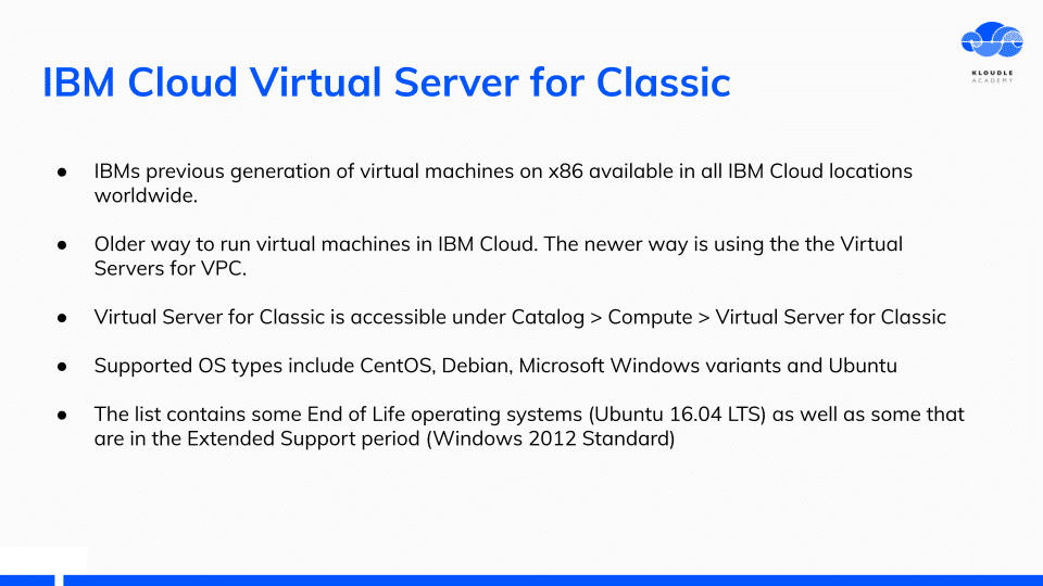 IBM Cloud Virtual Server for Classic
