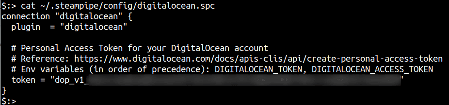 Steampipe DigitalOcean Configuration File