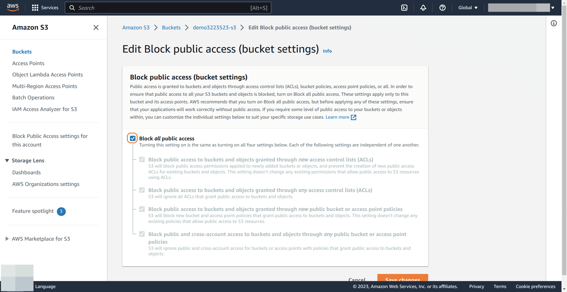 EBlock all public access
