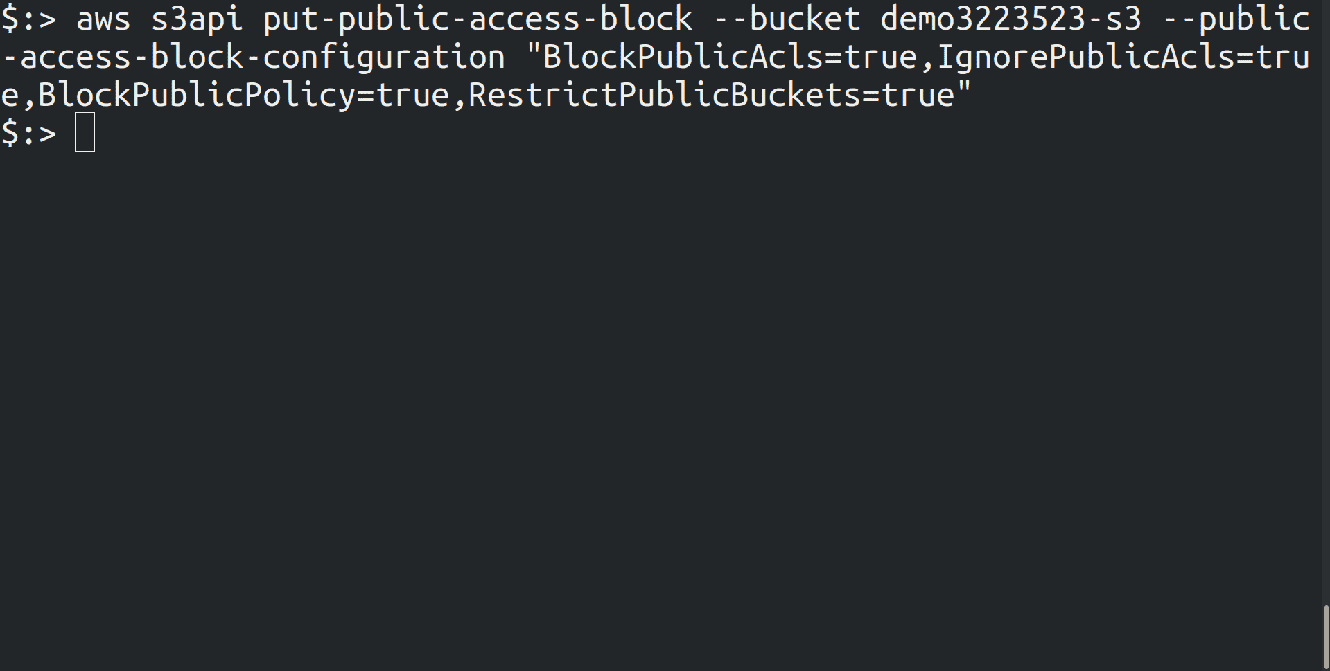enable Public Access Block