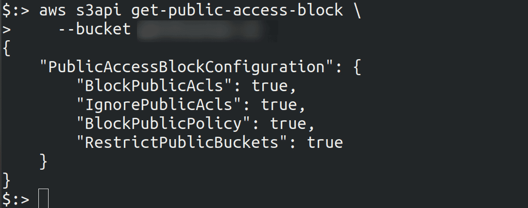 Public Access Block is enabled