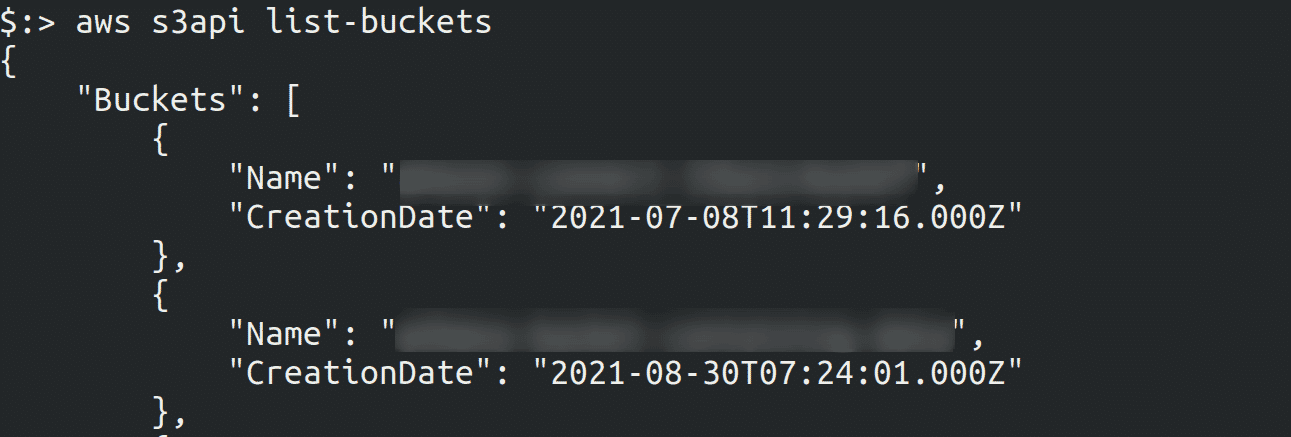 list buckets s3 cli