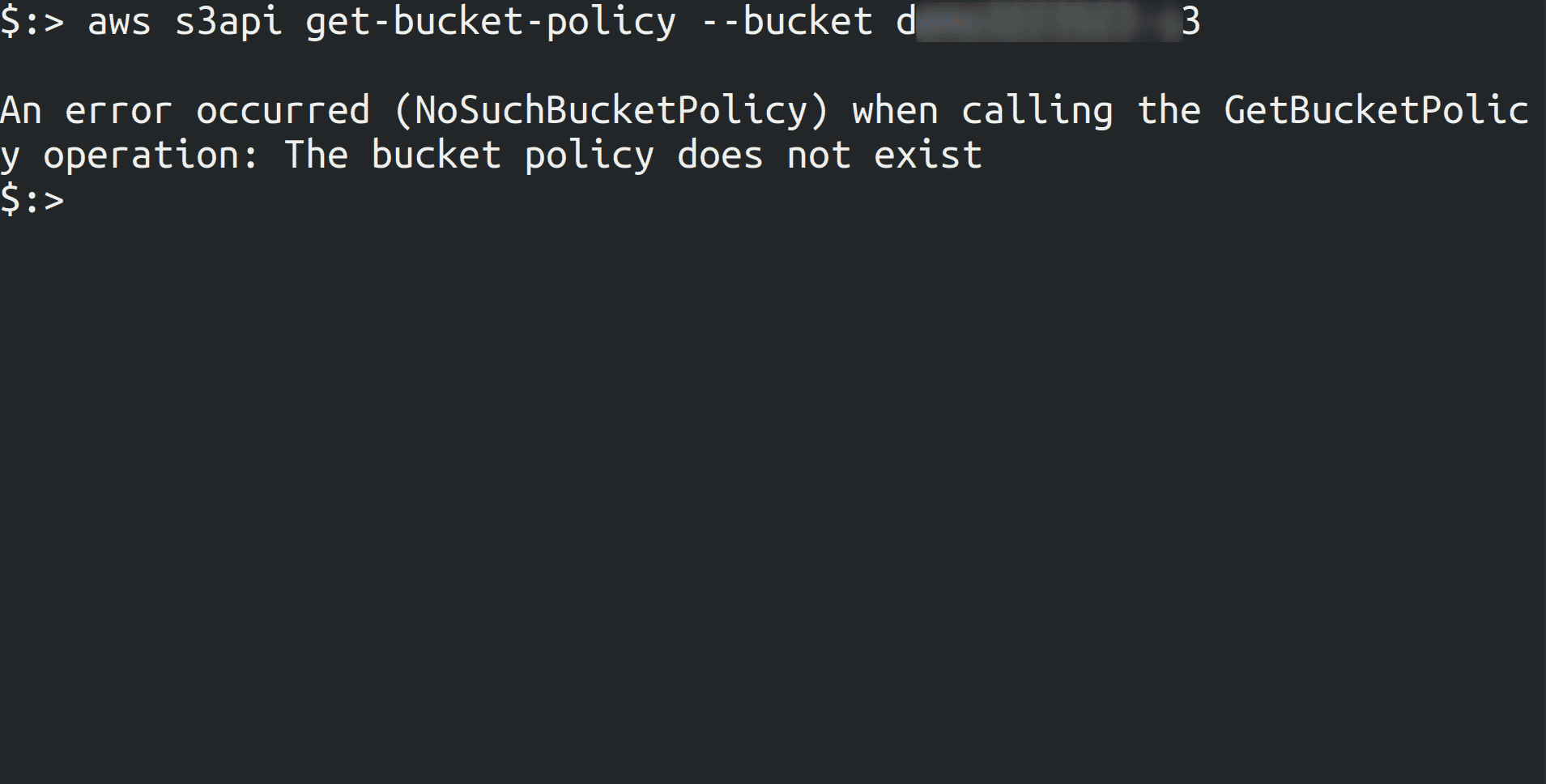 no bucket policy