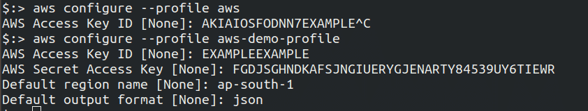 aws cli configure profile