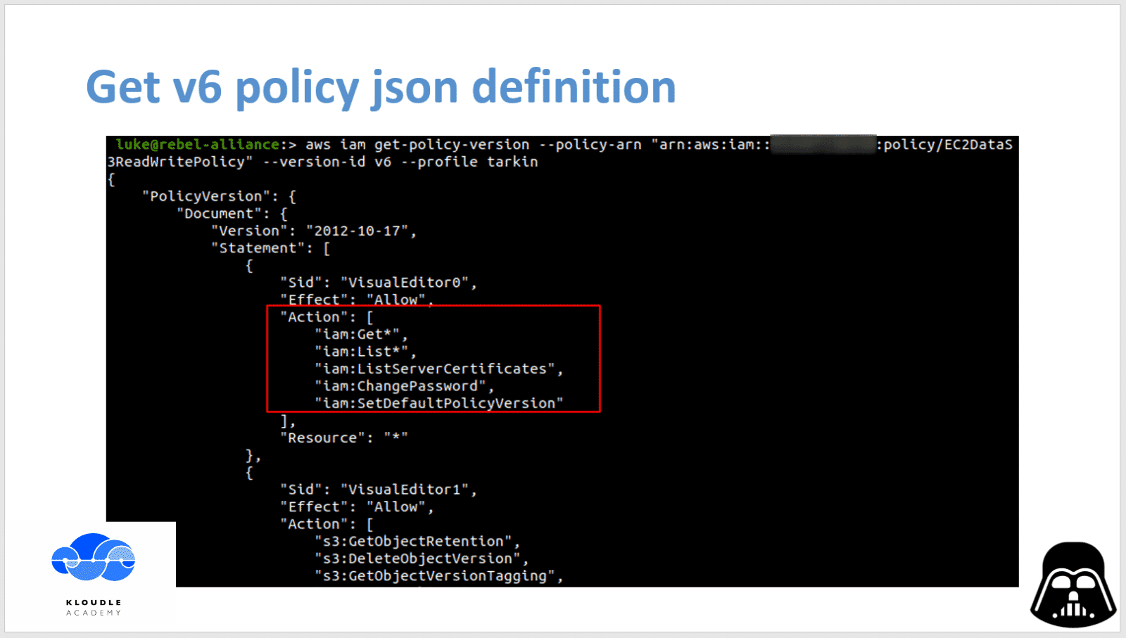 get v6 policy json defination