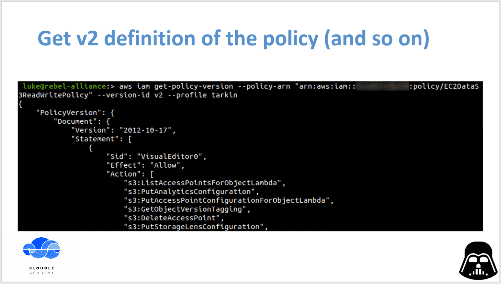 get v2 defination of policy