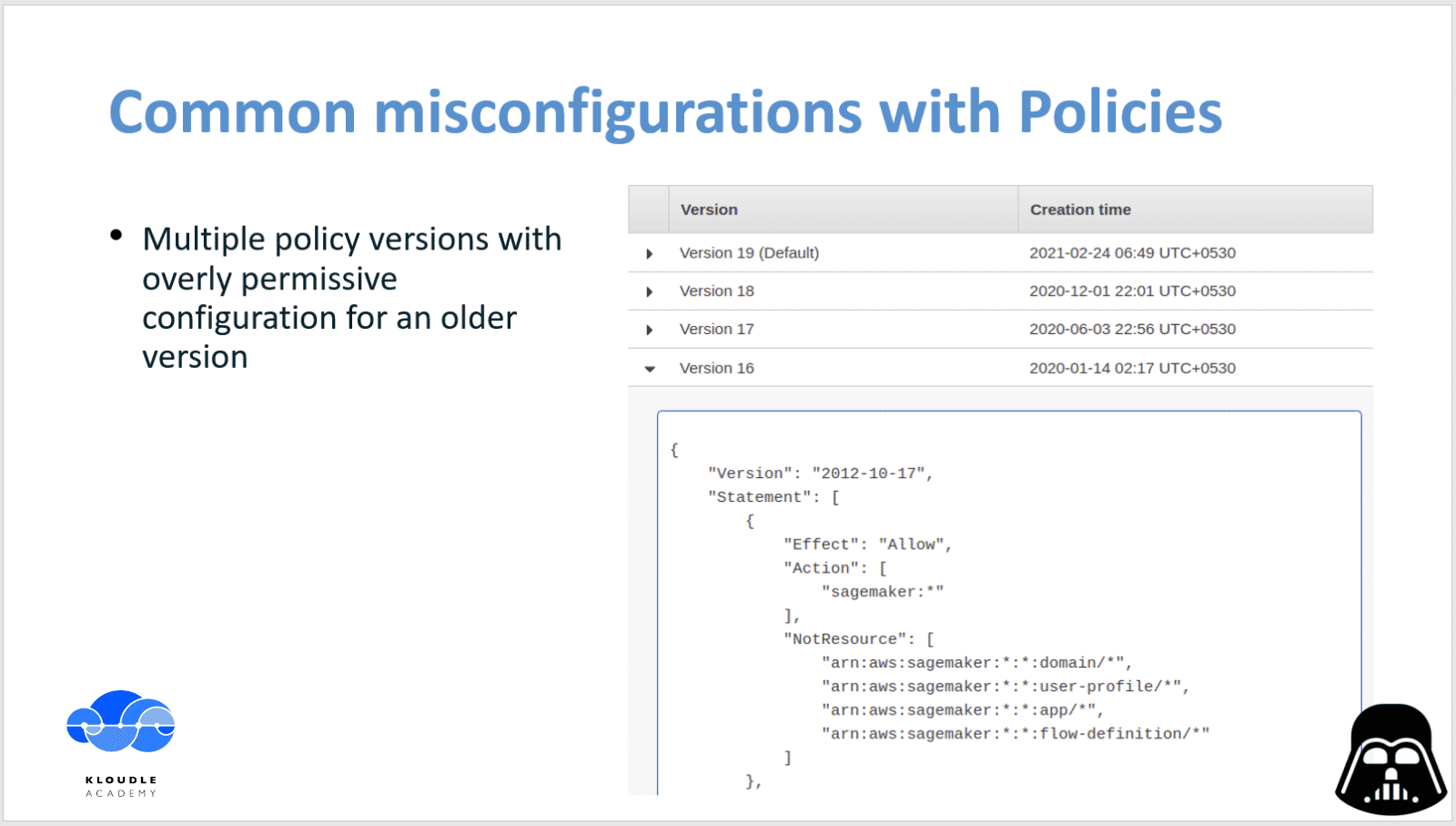 common mis-configuration with policies