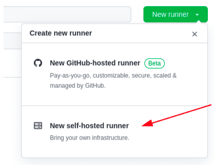 New self-hosted runner option