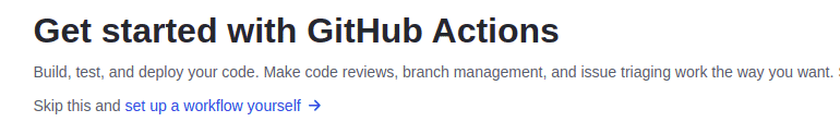 Get started with GitHub actions