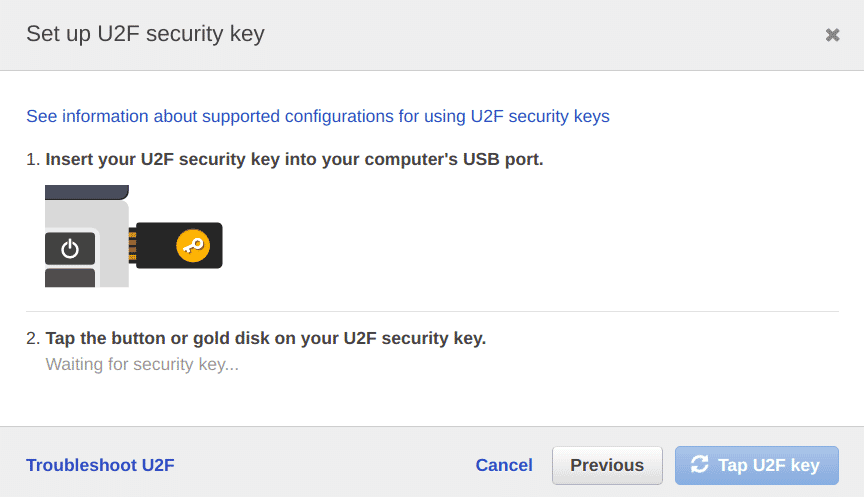 U2F security key