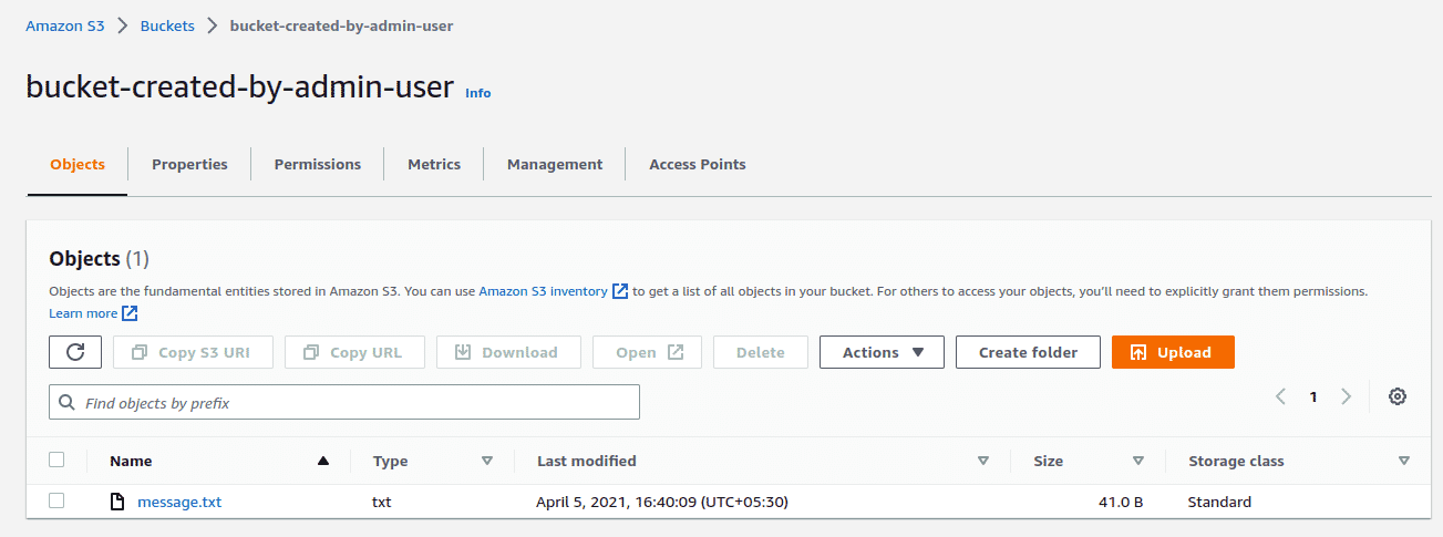 AWS S3 Bucket and Objects