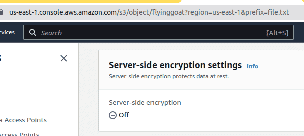 AWS S3 object encryption shows off via console