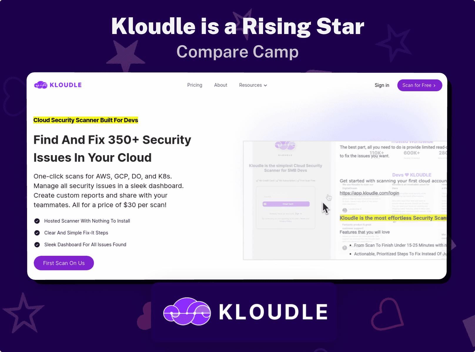 Kloudle Recognized by CompareCamp with Rising Star Award