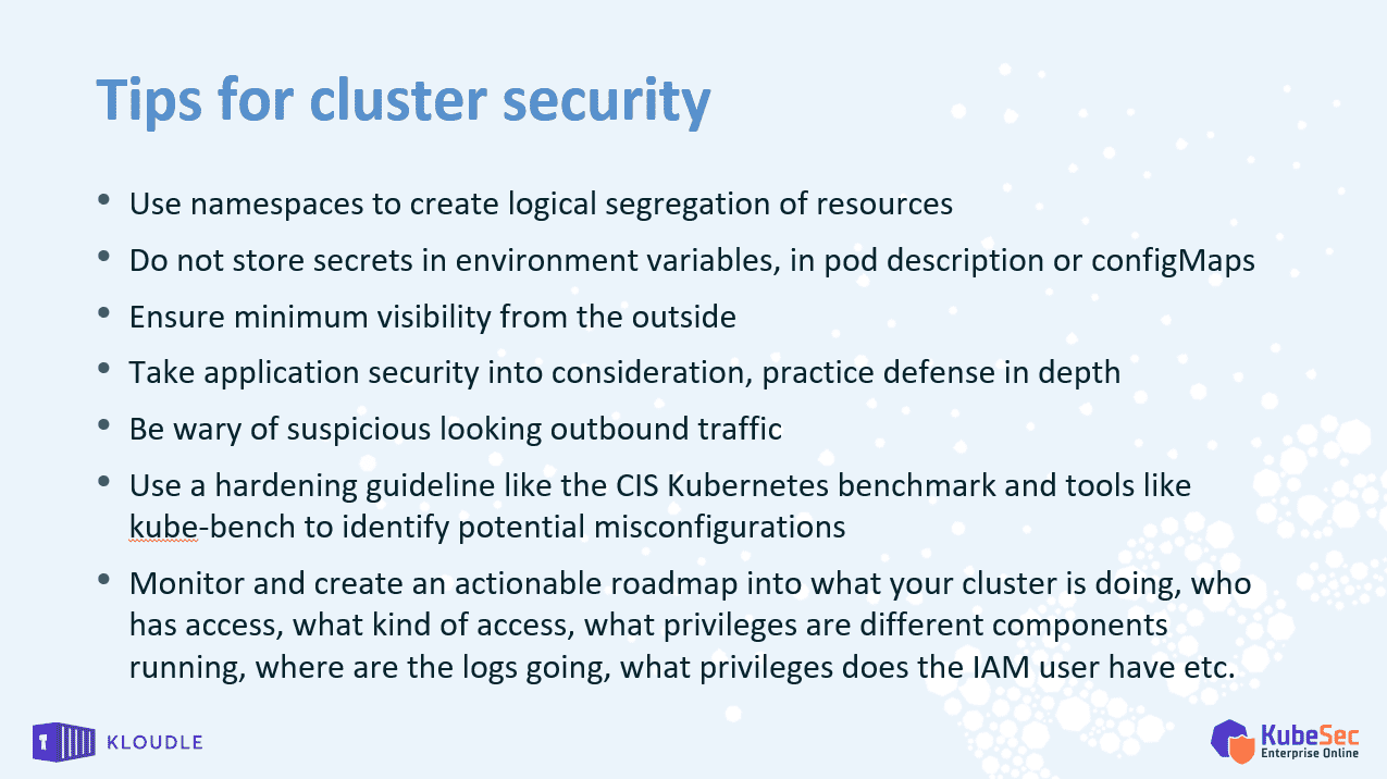 tips and tricks cluster security