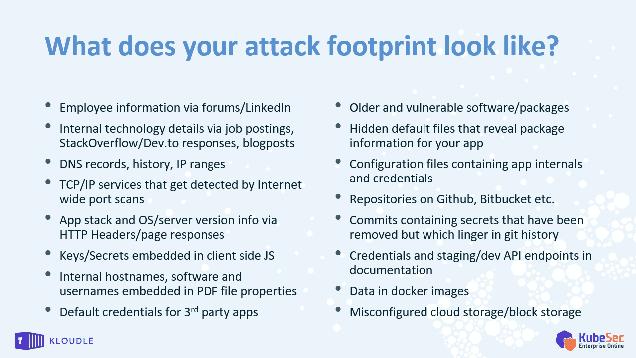 attack footprint on the internet