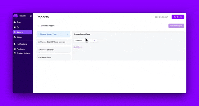 Generate a report in Kloudle